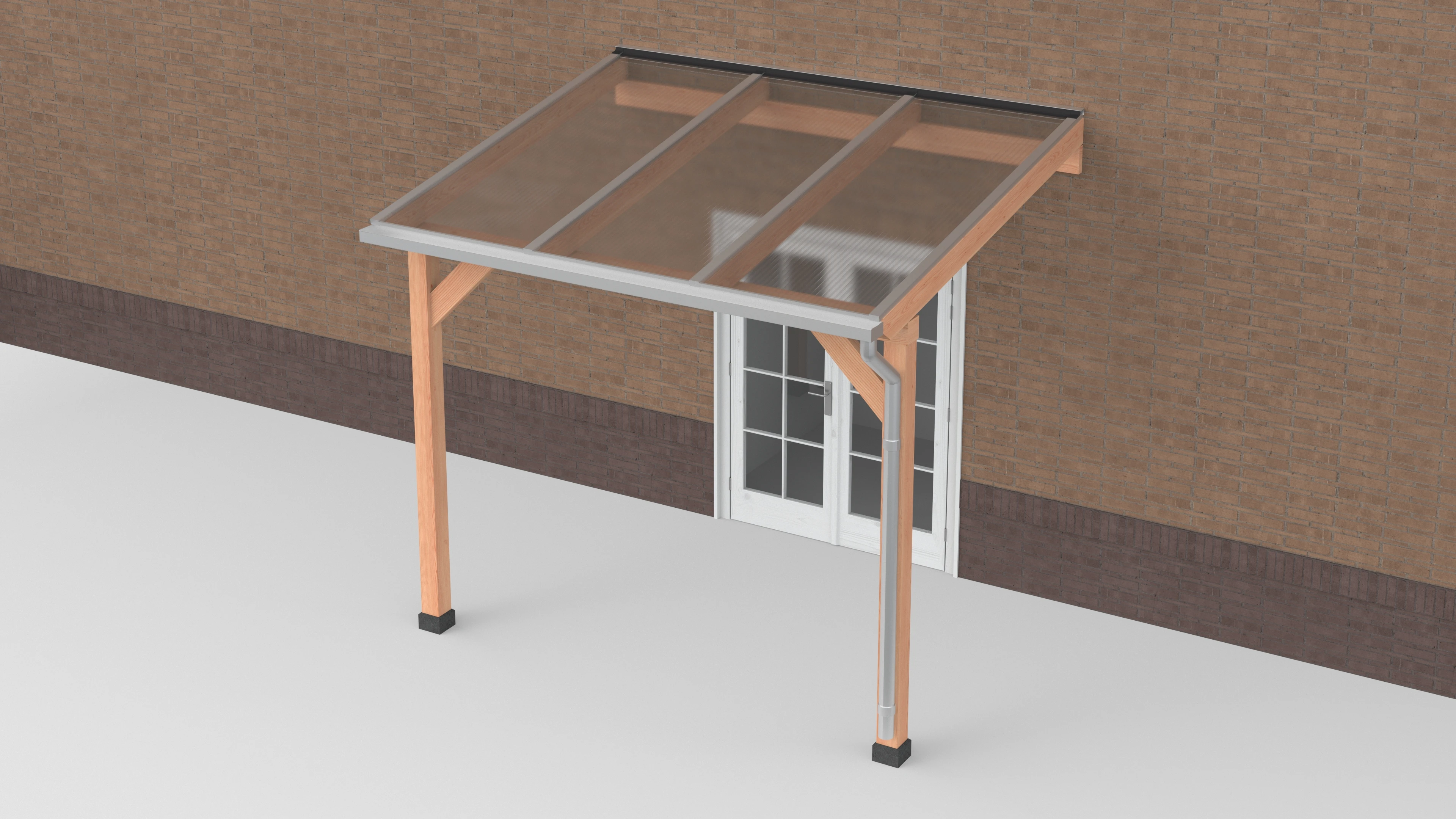 Douglas terrasoverkapping | Polycarbonaat | Helder | Geschaafd | 300 x 250 cm - Afbeelding 1